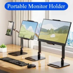Portable Adjustable Monitor Screen Bracket Holder with Clamp for 12-17.3 Inch Laptop Users