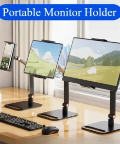 Portable Adjustable Monitor Screen Bracket Holder for 12-17.3 Inch No Drilling Laptop Gaming Expandable Desktop Clamp Stand