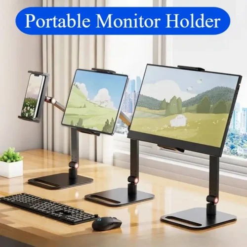 Portable Adjustable Monitor Screen Bracket Holder for 12-17.3 Inch No Drilling Laptop Gaming Expandable Desktop Clamp Stand