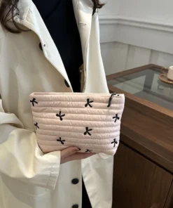 Alternative view of Cute Embroidered Makeup Bag - Large Capacity Cosmetic Storage with Zipper