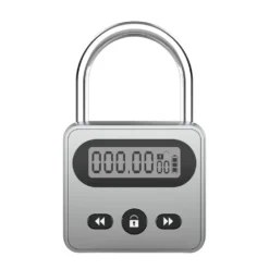 Metal Timer Padlock with LCD Display - 999-Hour Electronic Anti-Addiction Lock for Improved Focus