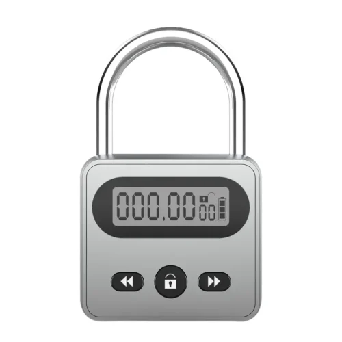 Metal Timer Padlock with LCD Display - 999-Hour Electronic Anti-Addiction Lock