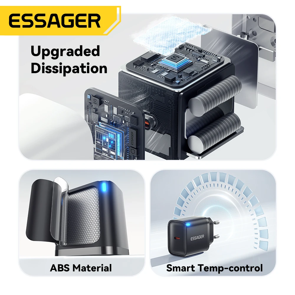 Essager 30W PD 3.0 USB-C Charger with Fast Charging for iPhone, Samsung, Huawei, and iPad - Image 4