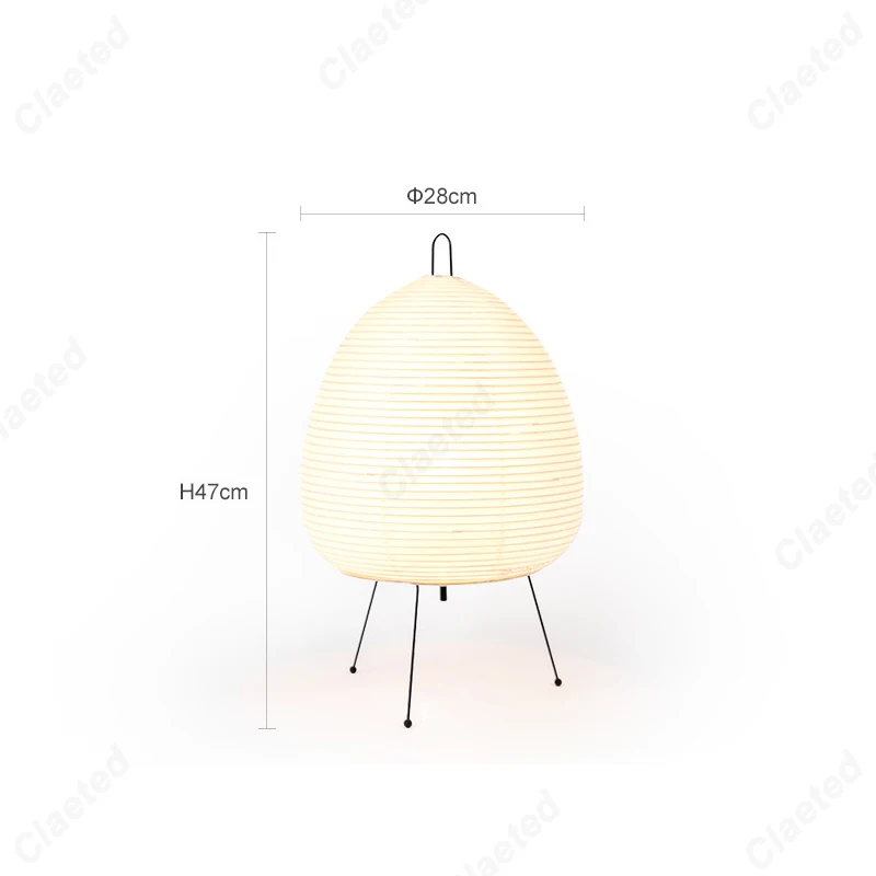 Tripod Rice Paper Table Lamp with LED Light for Bedroom and Office Use - Image 6
