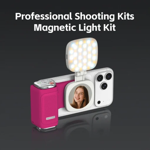 iPhone Shooting Grip with Detachable Bluetooth Remote and Optional Fill Light for Cameras - Image 2