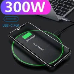 300W Fast Wireless Charging Pad with High Efficiency for iPhone and Samsung Smartphones