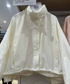 Women's Windproof Stand Collar Hooded Jacket - Lightweight Outdoor Coat