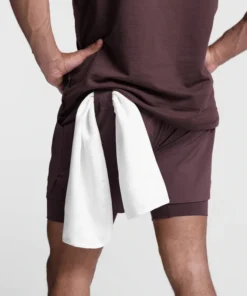 Alternative view of 2025 new BreathableDouble layersport shorts Gyms Fitness Bodybuilding Workout Quick Dry Beach 2 In 1 Shorts Male Running shorts