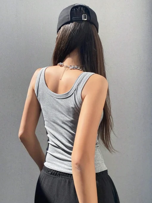 Camisole Tank Top for Women with Knitted Bottom and Sleeveless Design - Image 5