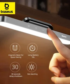 Baseus Night Light Hanging Magnetic LED Table Lamp Stepless Dimming Desk Lamp Rechargeable For Cabinet Bedroom Kitchen Light