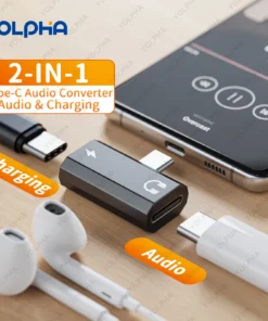 2 In 1 USB C To Type-C Converter Mobile Phone Charging / Earphone Splitter Type C Adapter For Xiaomi Huawei IPhone 15 IPhone 16