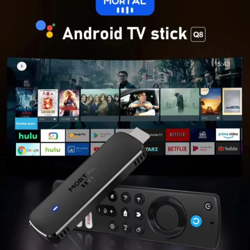 Alternative view of Mortal Android 14 TV Stick Full HD 4K 1080P WiFi 6 Google Voice NETFLIX Youtube Q8 BT5 24Fps Wireless Video Decode Media Player