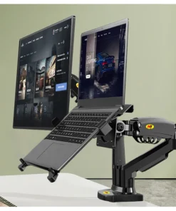 Desktop NB F160 + FP-2 Gas Spring Dual Arm for 17"-27" Monitor Holder + 10"-17" Laptop Support Air Press Mount Stand Load 2-9kg