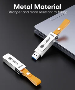 Alternative view of Kodak USB 3.1 Flash Drive - 64GB, 128GB, 256GB, 512GB, 120MB/s Read Speed, Metal Body with Leather Band