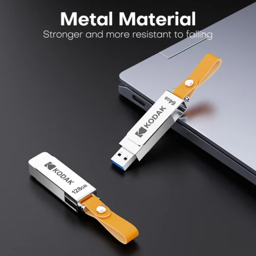 Alternative view of Kodak USB 3.1 Flash Drive - 64GB, 128GB, 256GB, 512GB, 120MB/s Read Speed, Metal Body with Leather Band