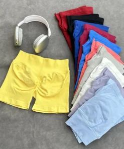 Women's High-Waisted Seamless Fitness Shorts - Tummy Control, Butt-Lifting, Breathable for Yoga