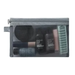 Alternative view of Large Capacity Mesh Cosmetic Bag with Zipper for Makeup and Travel Essentials