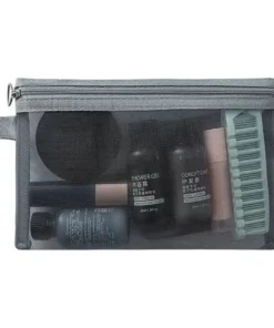 Alternative view of Fashion Large Capacity Mesh Cosmetic Bag Square Bag Zipper Bag Makeup Bag Pencil Cases Wash Pouch Cosmetic Cases Ladies