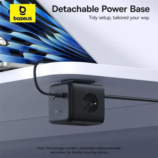 Baseus 67W GaN Fast Charger Power Strip with 3 AC Outlets & USB-C Ports for Laptops and Smartphones - Image 5