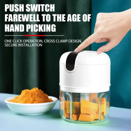 Alternative view of Portable Electric Garlic Masher and Food Cutter – USB Rechargeable Mini Chopper for Vegetables, Meat, and Chilli