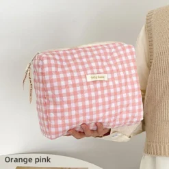 Large Capacity Cosmetic Bag with Zipper Closure for Women