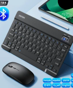 Bluetooth Wireless Keyboard Mouse For IOS Android Windows Tablet For iPad Air Mini Pro Spanish Korean Portugal Russian Keyboard