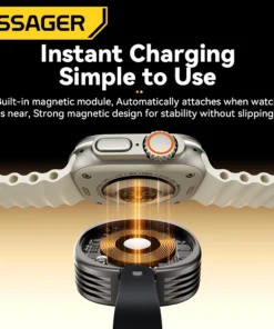 Alternative view of Essager Portable Magnetic Wireless Charger for Apple Watch - Fast USB Type C Charging