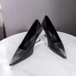 Luxury Leather High Heels Shoes with Pointed Toes for Elegant Women