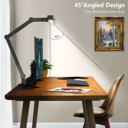 LED Desk Lamp with Clamp and Auto Dimming Functionality for Home Office Use - Image 3
