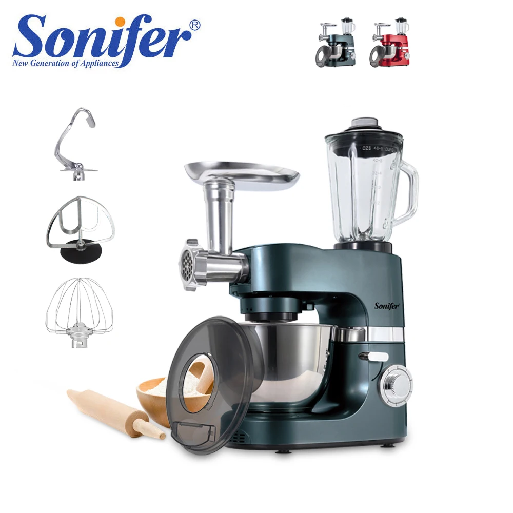 3-in-1 Stand Mixer with 7L Bowl, Blender, and Meat Grinder
