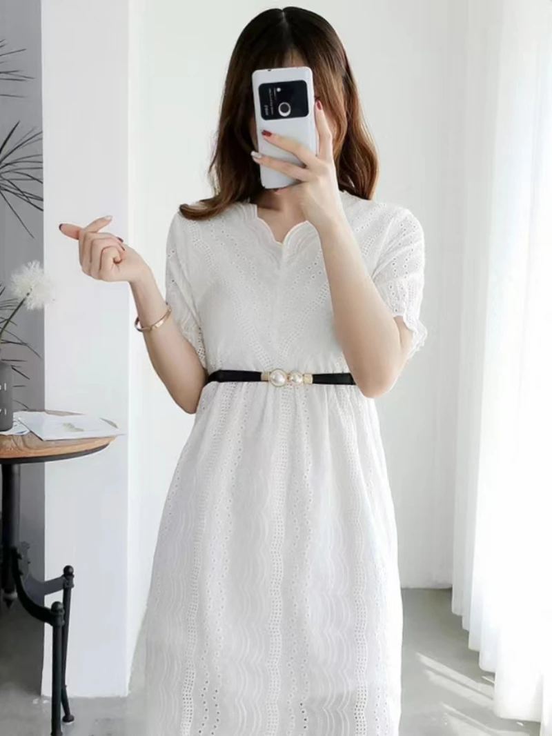 Elastic Womenβs Belt with Elegant Double Pearls Buckle for Dresses and Skirts Decor - Image 3