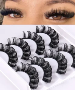 4 Pairs Russian Strip Lashes Fluffy Mink Lashes 3D False Eyelashes Russian Volume Eyelashes Fake Eyelashes