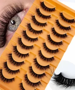 Alternative view of New 10Pairs Eyelashes Makeup Soft Fluffy 3D Mink False Eyelashes Thick HandMade Volume Mink Lashes Faux Cils Natural Fake Lashes