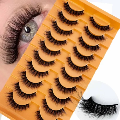 Alternative view of New 10Pairs Eyelashes Makeup Soft Fluffy 3D Mink False Eyelashes Thick HandMade Volume Mink Lashes Faux Cils Natural Fake Lashes