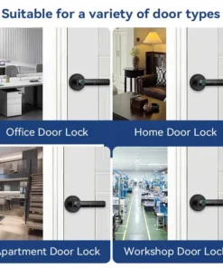 Alternative view of Tuya Smart Digital Door Lock with Fingerprint and Keypad Entry - 9 Languages Audio Playback