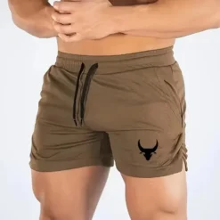 Alternative view of Men's Basketball Shorts with Geometric Pattern, Quick-Drying Mid Waist Fitness Pants for Running