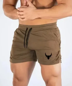 Alternative view of Men's Geometric Pattern Basketball Shorts with Mid Waist Micro Elastic Quick Drying Breathable Sports Pants for Running Fitness