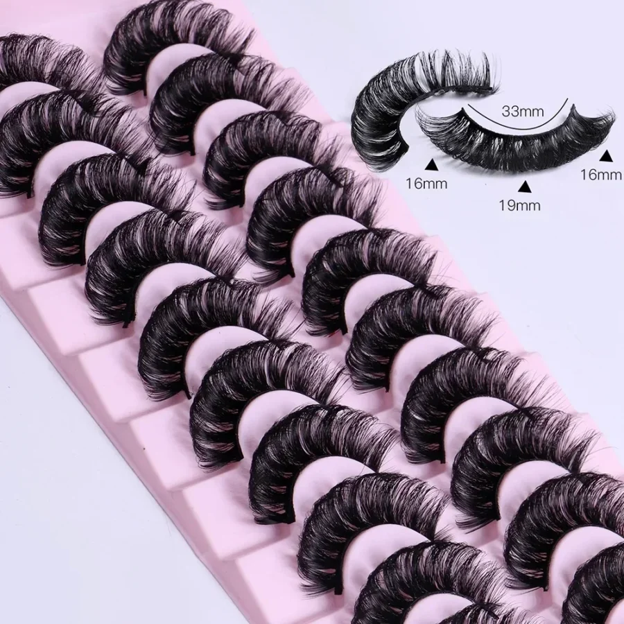 10 Pairs Russian Strip Lashes DD Curl Lashes 3D Eyelashes Reusable Fluffy False Lashes Russian Extensions - Image 2