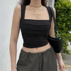 Crop Tops with Elegant Slim Design for Women in Harajuku and Y2K Styles