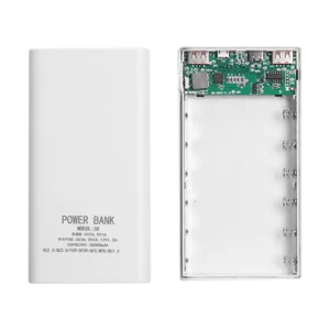 18650 Battery Power Bank Case with LCD Display, 20,000mAh Capacity, 5V 2.1A Output
