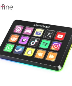 FIFINE D6 Mini Keyboard with 15 Customizable Macro Buttons, Trigger Actions via App， Custom Macros for OBS/Twitch/YouTube/VK