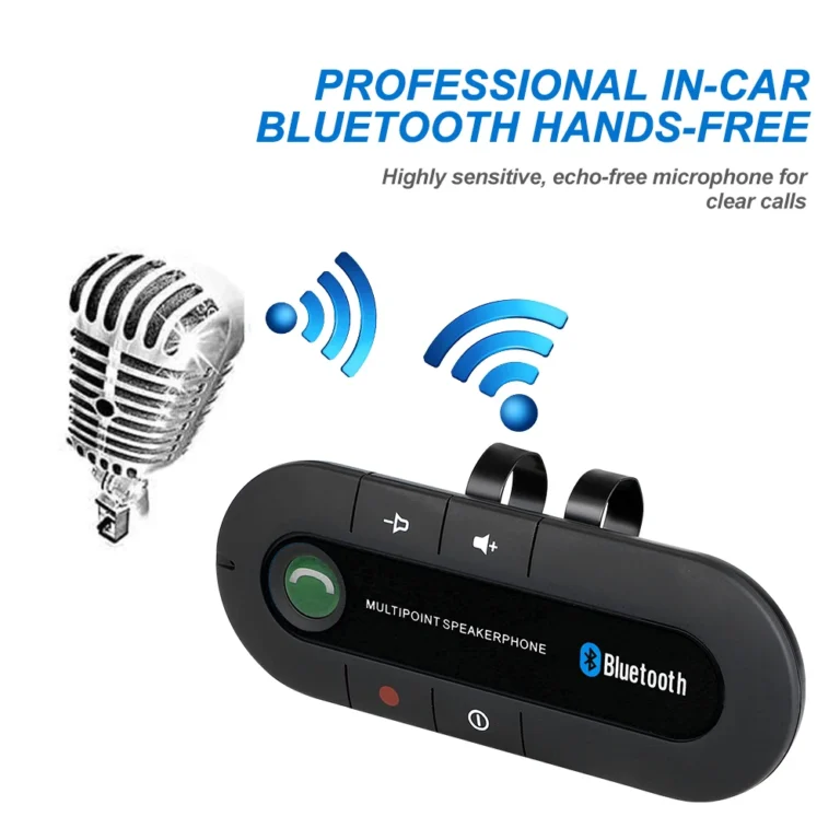 Bluetooth Car Speakerphone with Sun Visor Clip - Wireless Audio Receiver and MP3 Player - Image 5