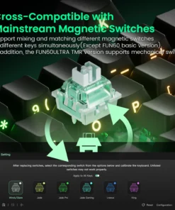 Alternative view of Akko MonsGeek FUN60 Mechanical Keyboard Magnetic Switch 60% Gaming Keyboards Rapid Trigger 0.01mm 8K ARGB HE/TMR Custom Keyboard