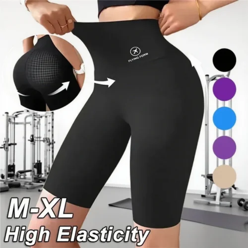 High-Waisted Women's Sports Shorts for Cycling and Fitness - M-L Size