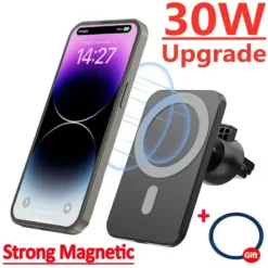 30W Magnetic Wireless Car Charger with Fast Charging for iPhone
