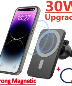 30W Magnetic Wireless Car Charger for iPhone - Fast Charging Phone Holder Stand