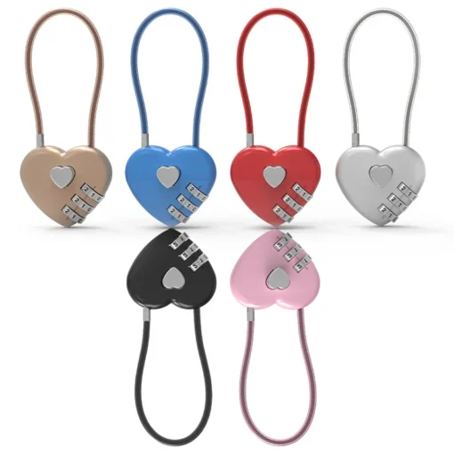 Zinc Alloy Love Lock Heart Combination Lock for Bags and Trolley Boxes - Image 6