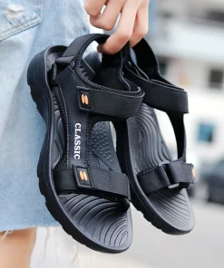 Comfortable Men’s Summer Beach Sandals - Retro Casual Outdoor Footwear