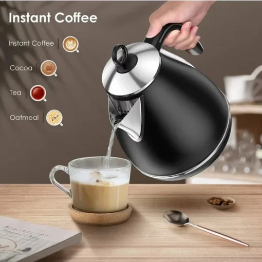 Electric Kettle with Large Capacity, Stainless Steel Construction, Retro Design - Image 3