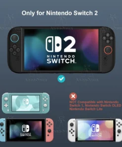 Alternative view of Switch 2 TPU+PC Split Case Non-Slip Grip Full Cover Skin Shockproof Anti-Scratch All-Round Protection Durable Soft Shell - Black